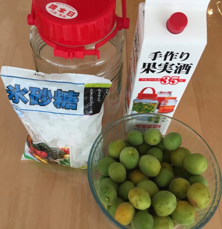 Les ingrédients pour l'Umeshu, vivre à tokyo, expatriation à tokyo