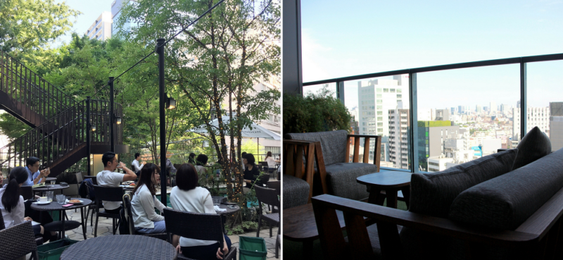 347 café et The Theater Table, deux terrasses, deux ambiances, Shibuya, Tokyo © Vivre à Tokyo