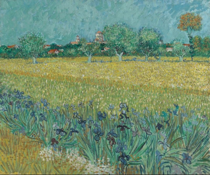 Champ d'iris vers Arles de Van Gogh, Van Gogh au Japon