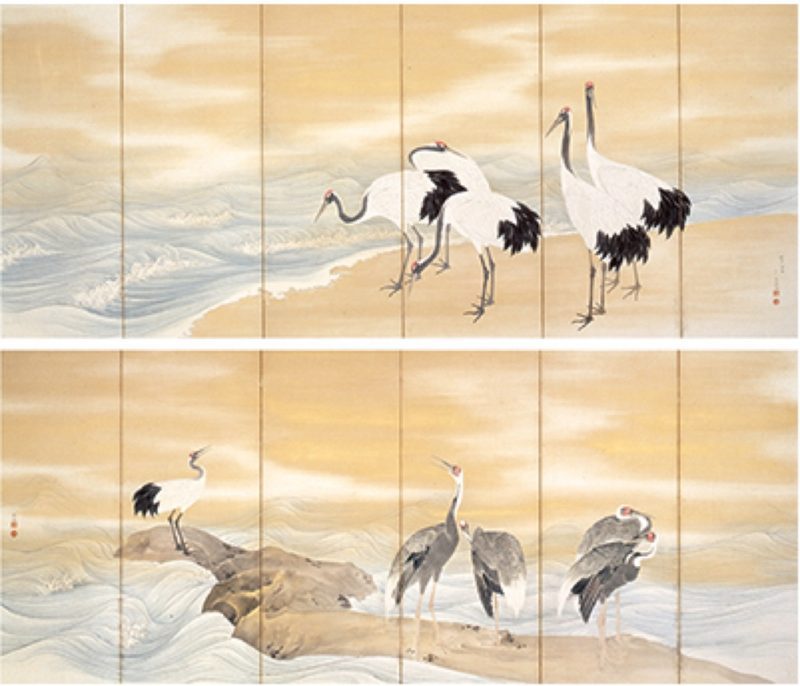 Exposition Mitsui, peinture de pins dous la neige, de fleurs et d'oiseaux, Visiter Tokyo