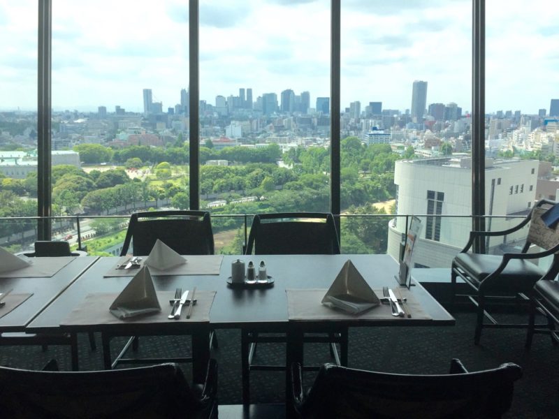 La vue depuis le restaurant View and Dining the Sky à l'hôtel New Otani, visiter le Japon, visiter Tokyo