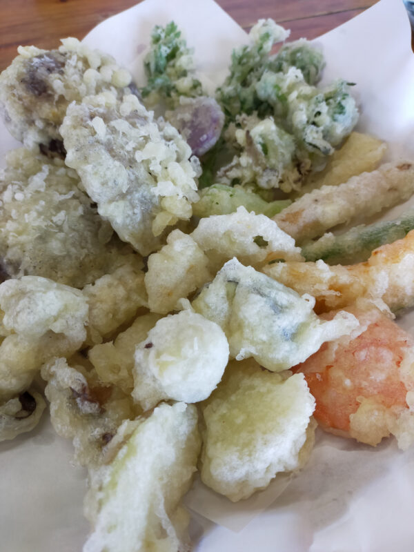 tempura de légumes et shiitake